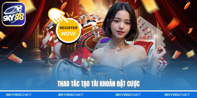 Thao tác tạo tài khoản đặt cược